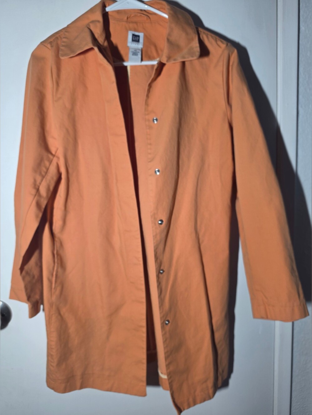 GAP Vintage Y2K Orange Button-Front Trench Coat
